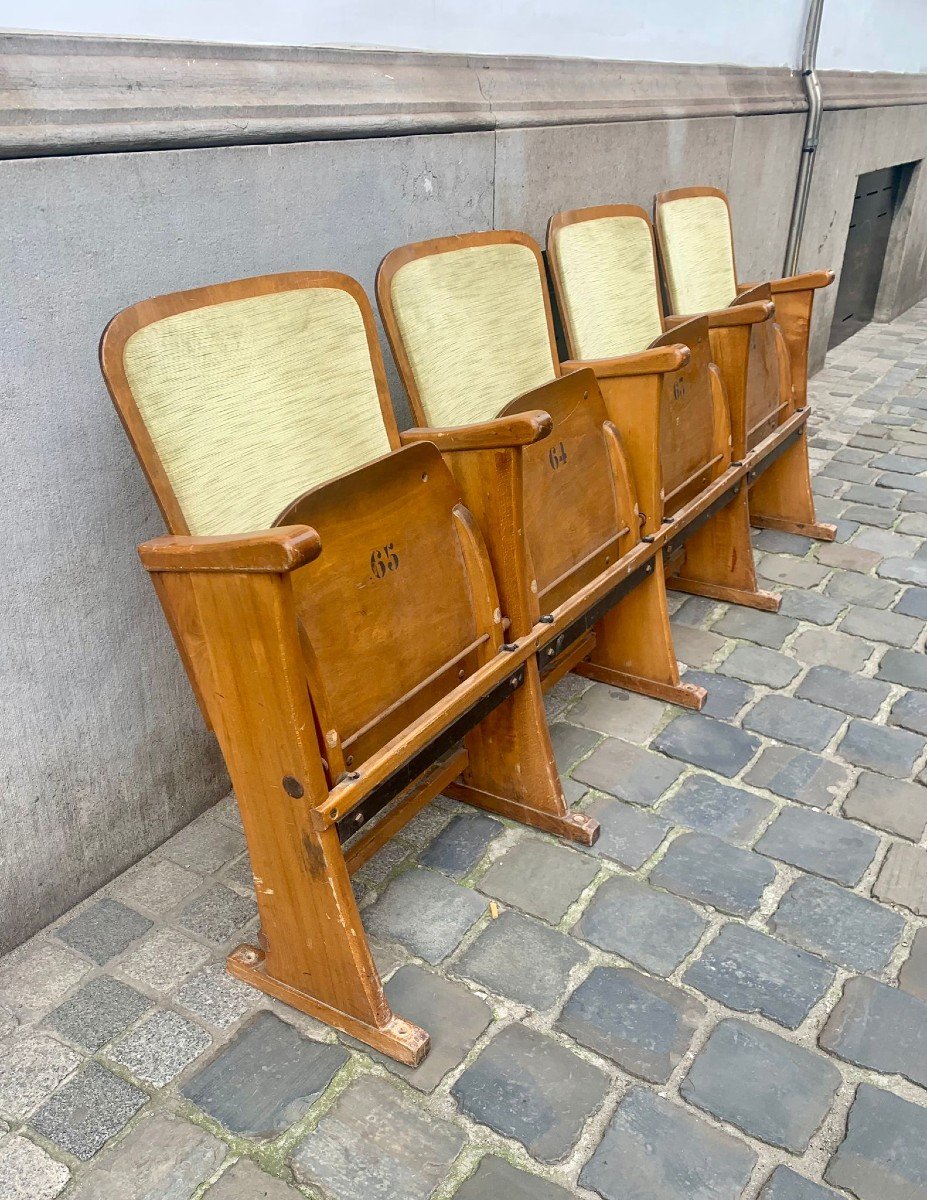 Lot Of 50s Cinema Benches-photo-2