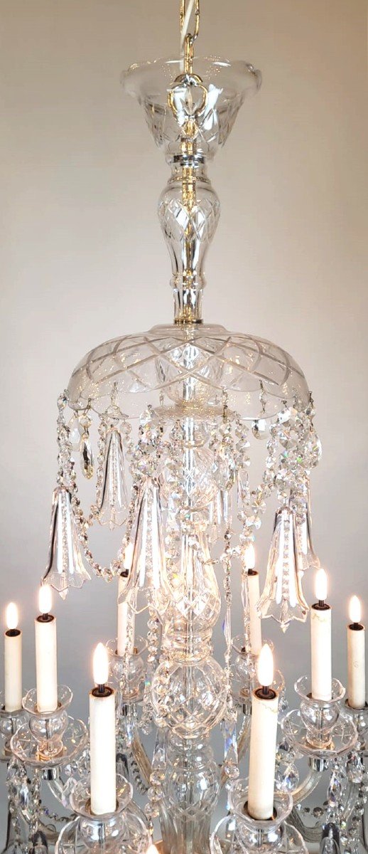 Lustre En Verre Et Cristal - 12 Bras De Lumières-photo-3