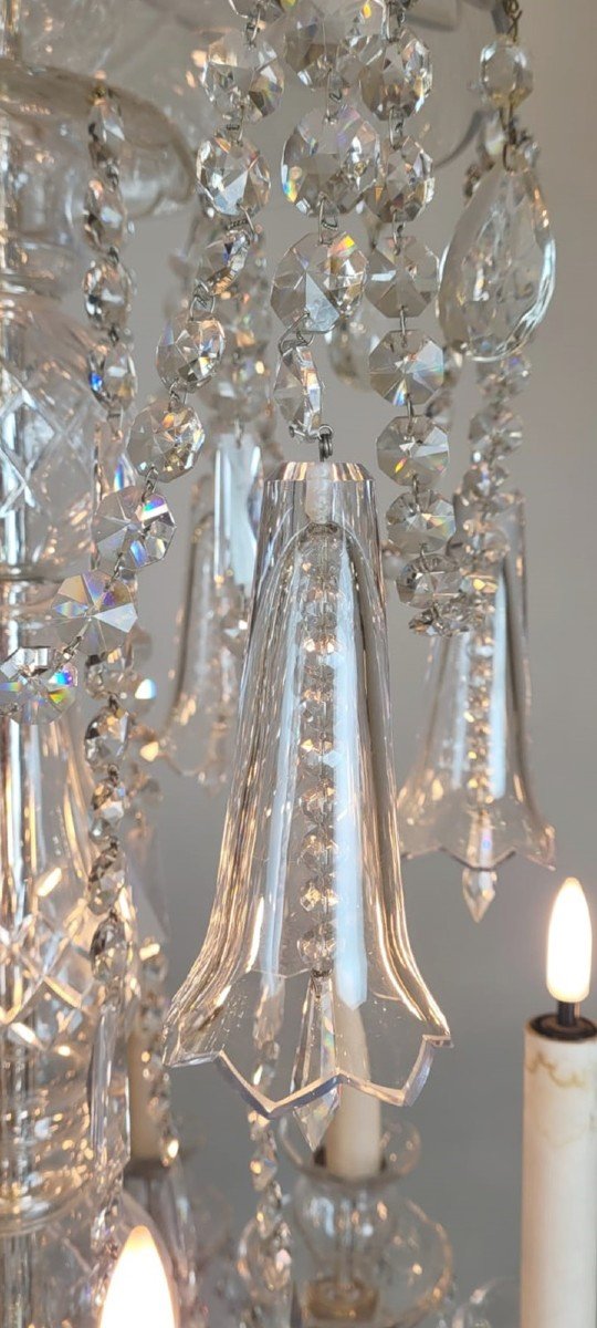 Lustre En Verre Et Cristal - 12 Bras De Lumières-photo-6