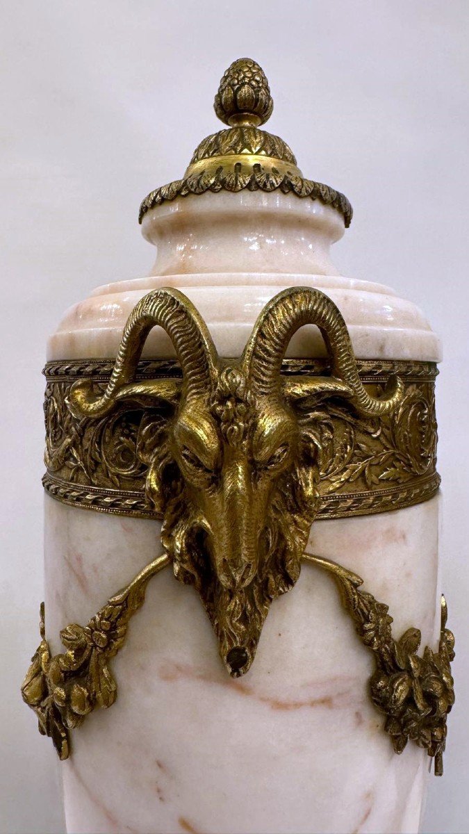Pair Of Marble And Bronze Cassolettes-photo-4