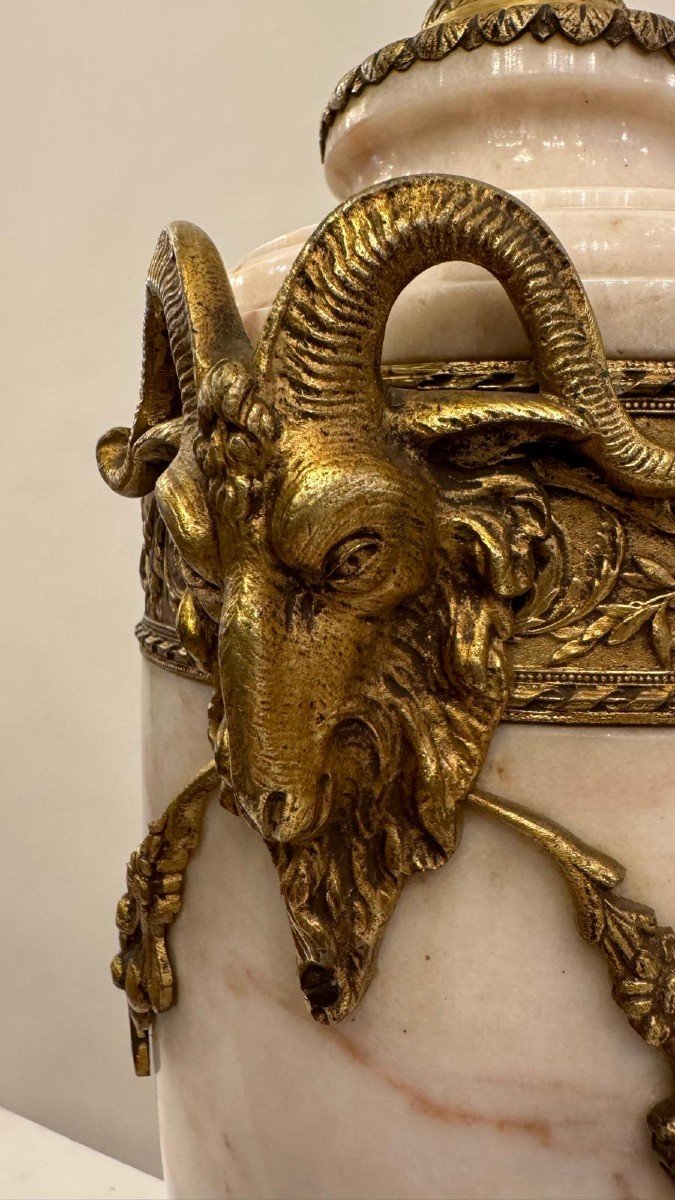Pair Of Marble And Bronze Cassolettes-photo-1
