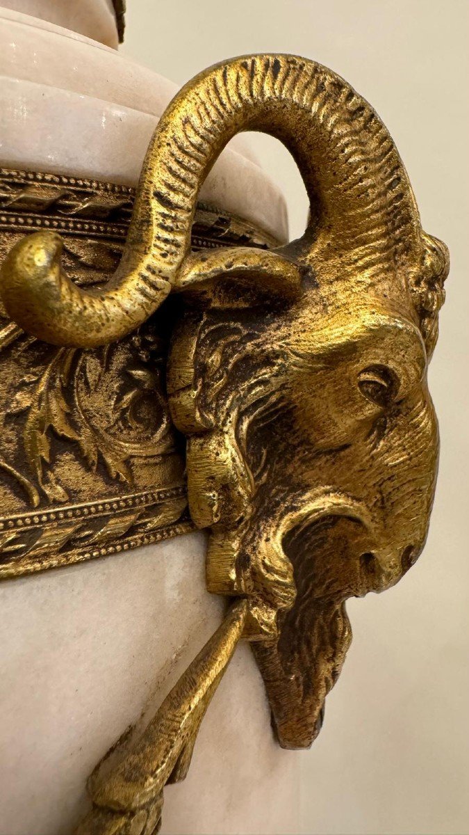 Pair Of Marble And Bronze Cassolettes-photo-3