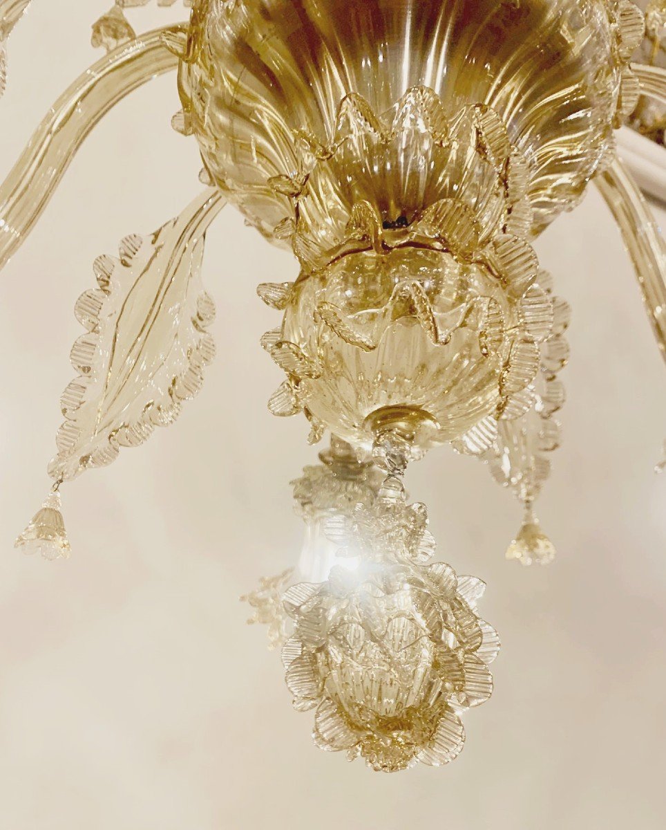 Murano Glass Chandelier With 6 Lights-photo-3