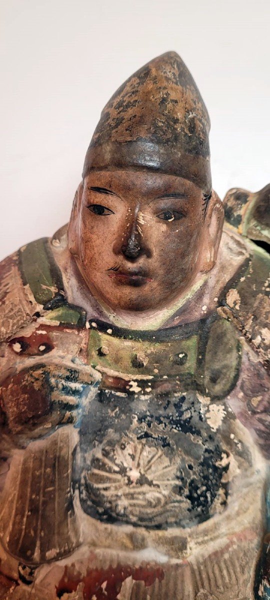 Japanese Dignitary In Polychrome Terracotta-photo-1