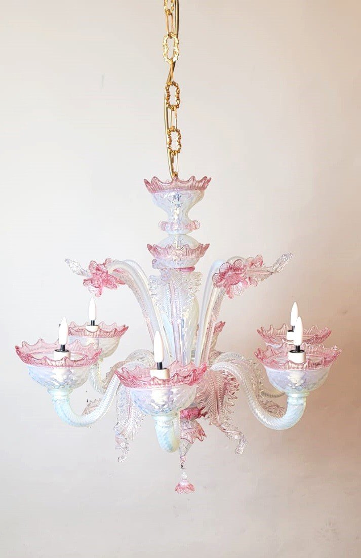Murano Glass Chandelier With 6 Lights-photo-2
