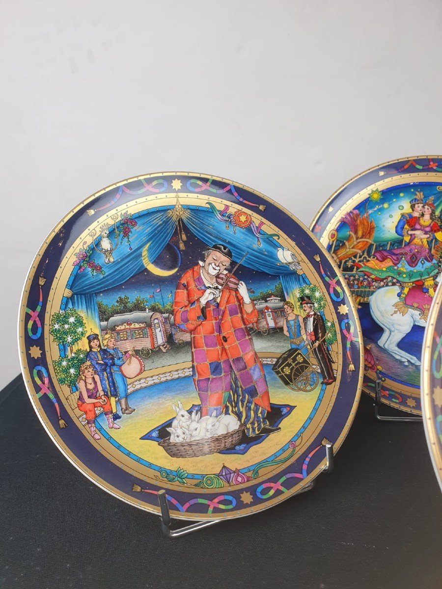 Set Of 6 Villeroy & Boch Circus-themed Earthenware Plates With Boxes -photo-4