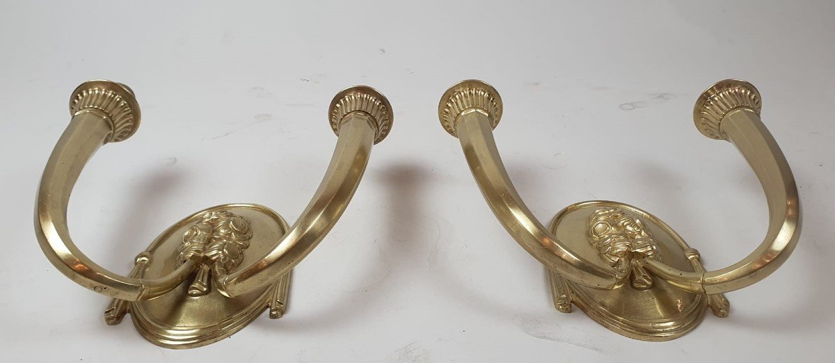 Pair Of Art Deco Gilt Bronze Wall Lights-photo-2