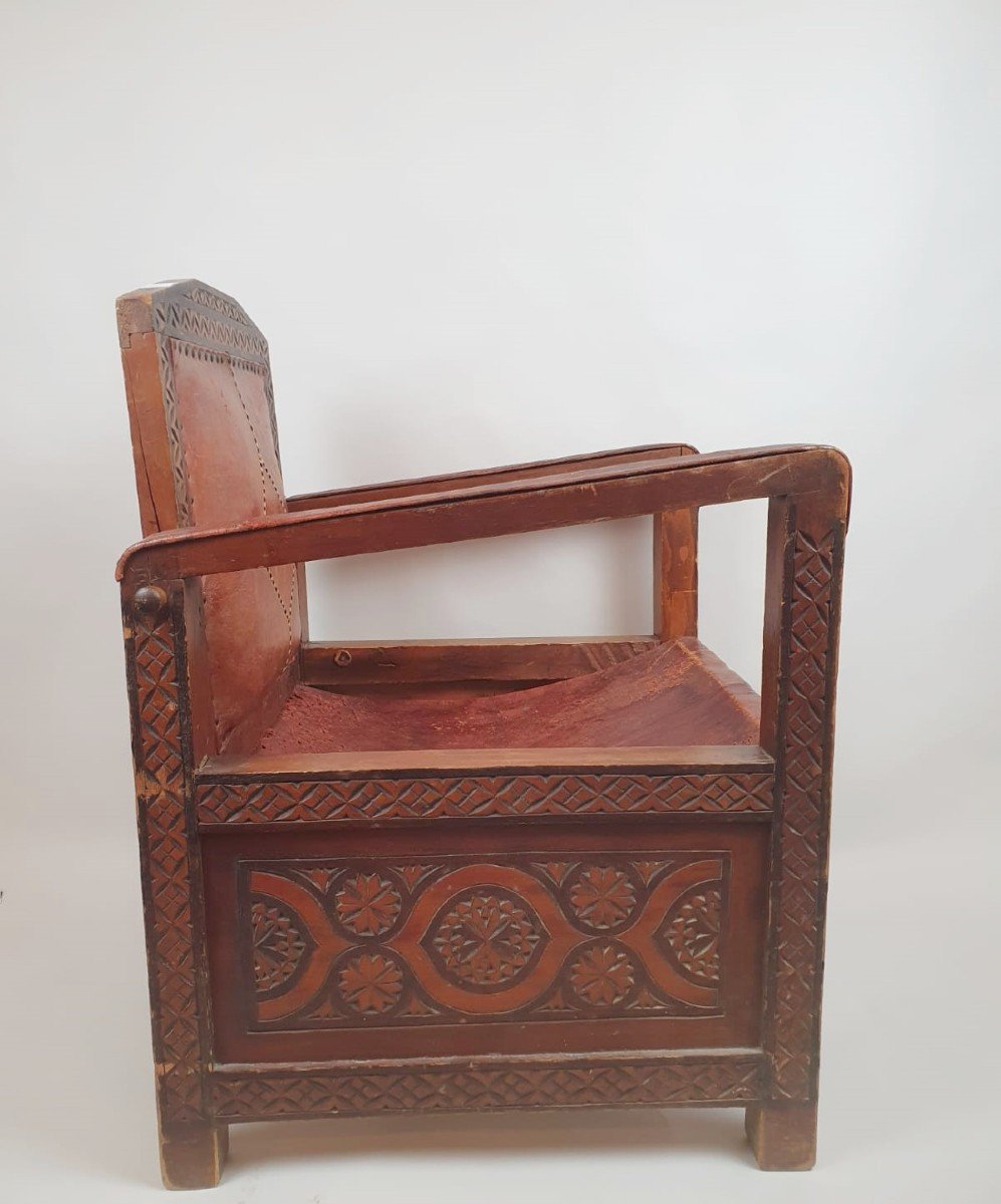 Fauteuil d&#039;&eacute;poque Art D&eacute;co, Travail Marocain Vers 1930-photo-1