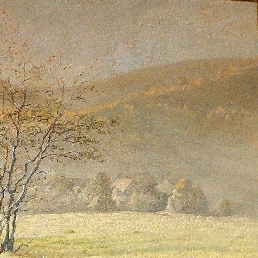 Albert Gianini (1876-1937) . Pastel :  "paysage d'Automne"-photo-4