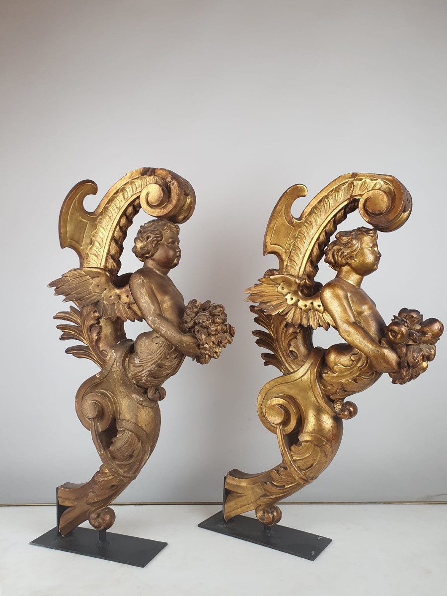 Carved And Gilded Wood Decoration, Late 19th Century