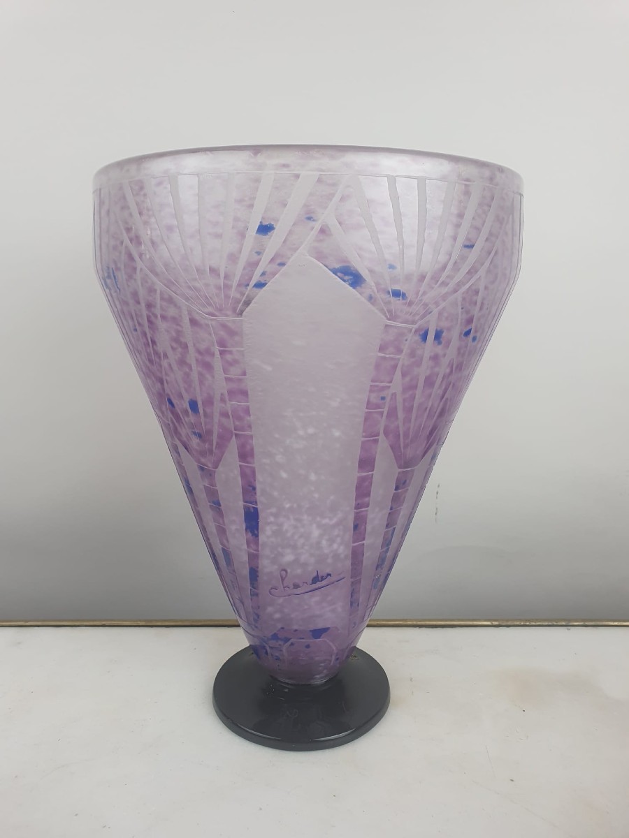 Charder, Vase With Stylized Palmette Decoration, France Circa 1930