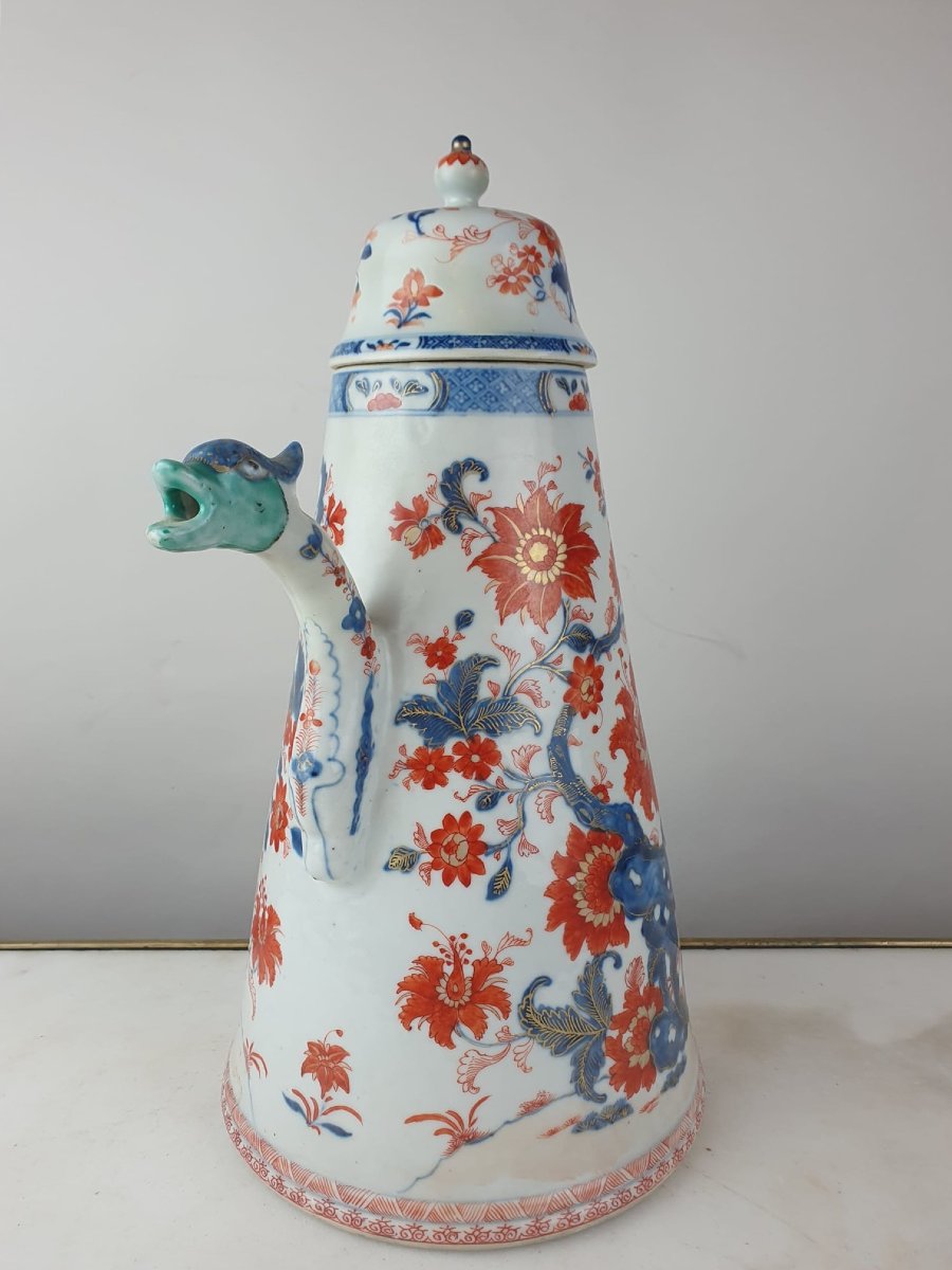 Large Chinese Porcelain Coffee Pot, 18th Century-photo-2