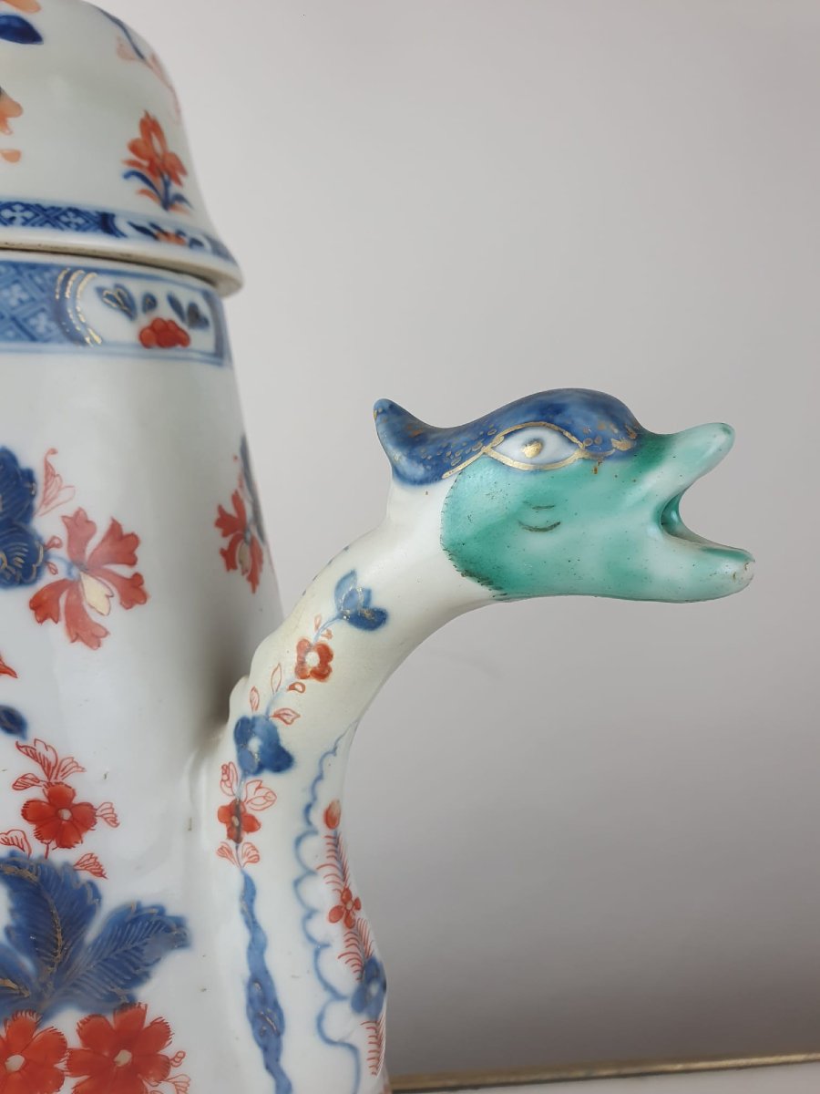 Large Chinese Porcelain Coffee Pot, 18th Century-photo-2