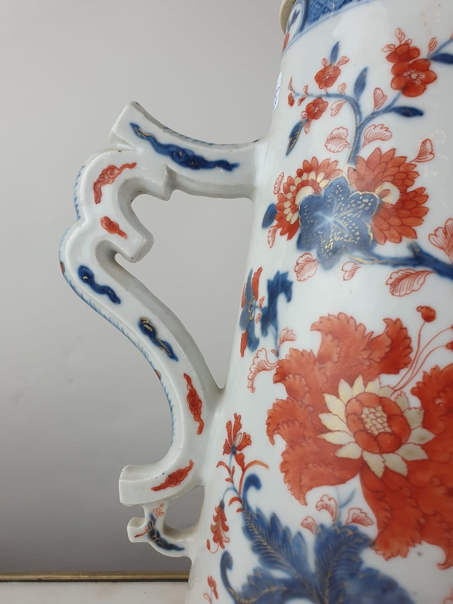 Large Chinese Porcelain Coffee Pot, 18th Century-photo-3