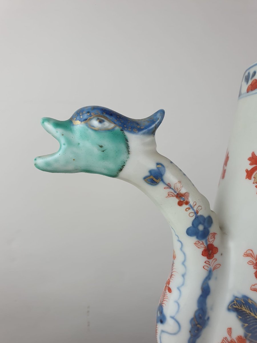 Large Chinese Porcelain Coffee Pot, 18th Century-photo-5