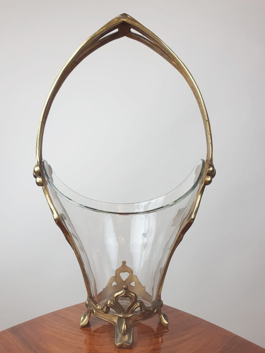 Coupe En Cristal Et Bronze Art Nouveau