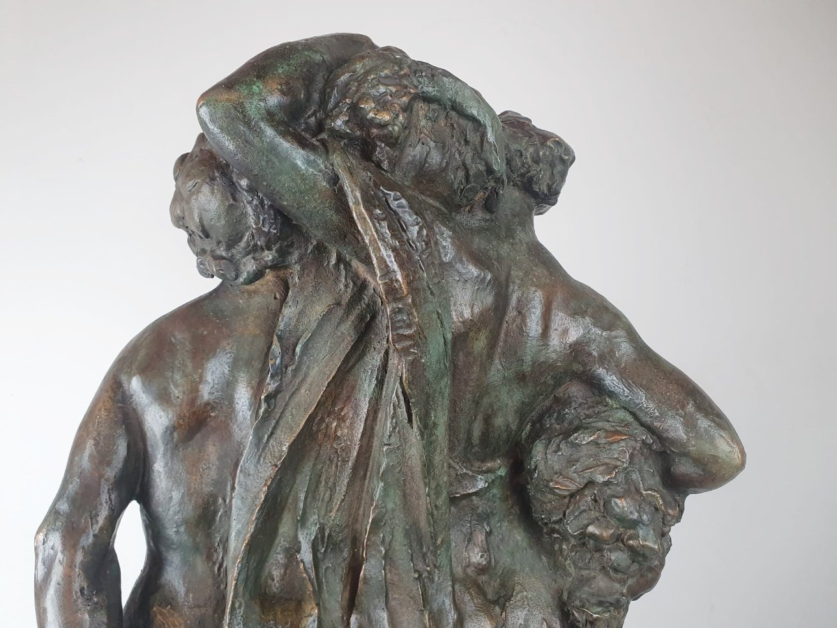 Jos De Decker, Bronze With Green Patina "allegory Of Spring"-photo-5
