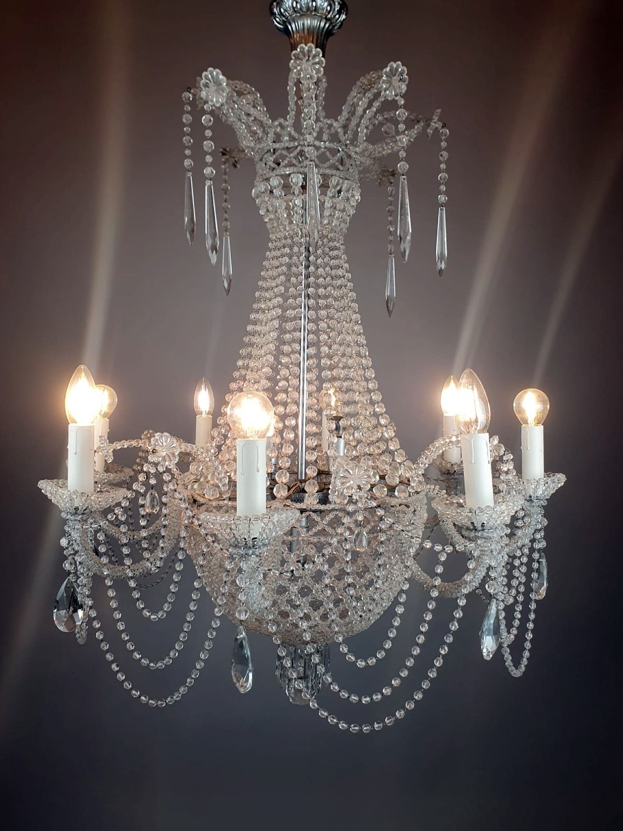 Beaded Bag Chandelier, Late 19th