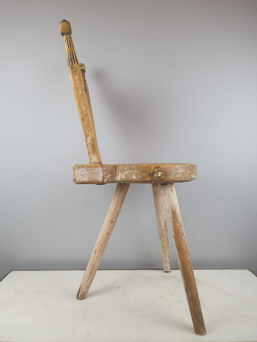 Scandinavian Stool In Fir, Sweden Circa 1960-photo-1