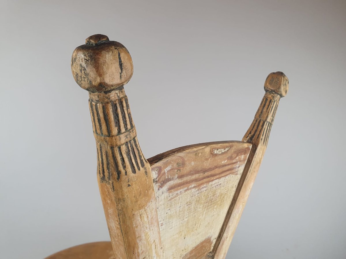 Scandinavian Stool In Fir, Sweden Circa 1960-photo-4