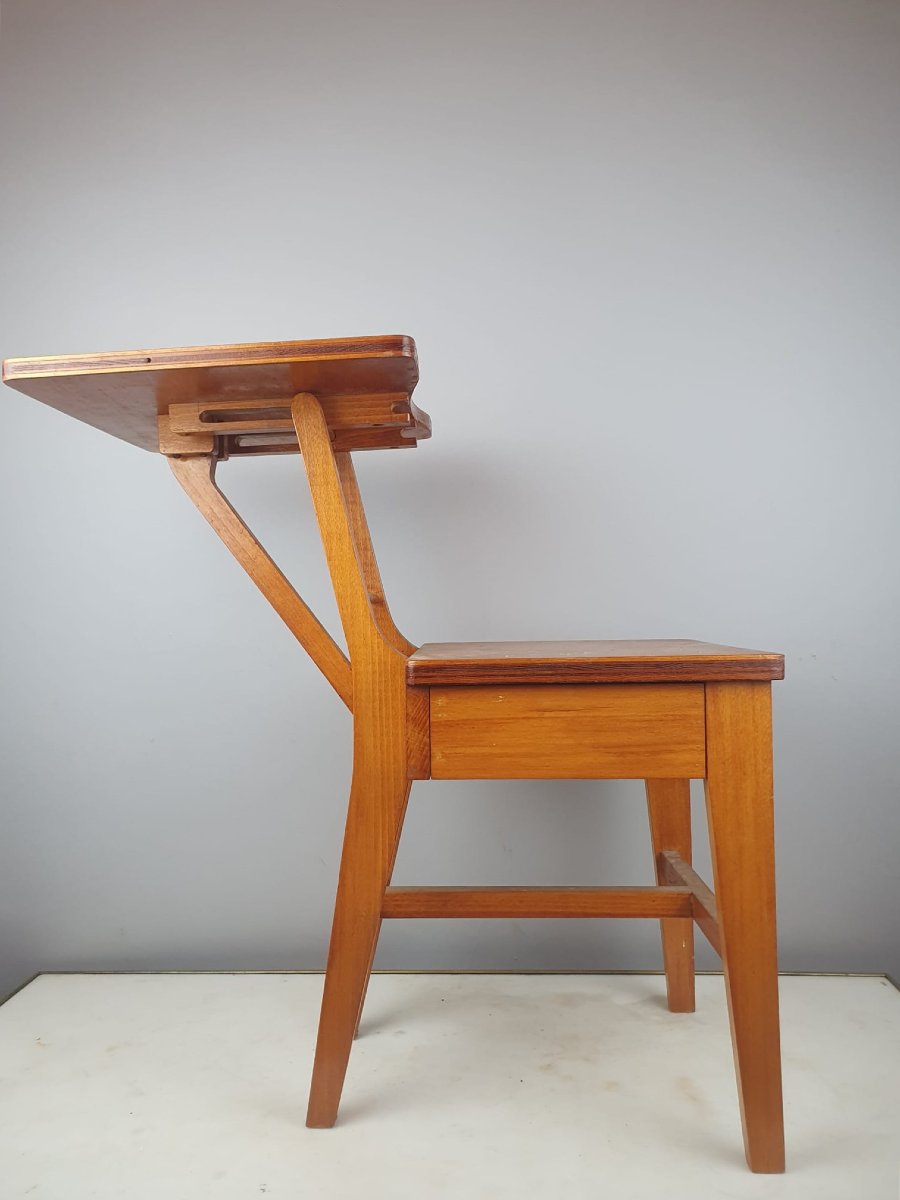 Chaise Pupitre d'Enfant Style Constructiviste, Vers 1950-photo-3