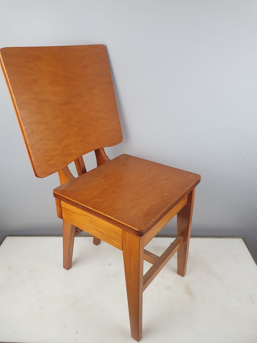 Chaise Pupitre d'Enfant Style Constructiviste, Vers 1950-photo-1