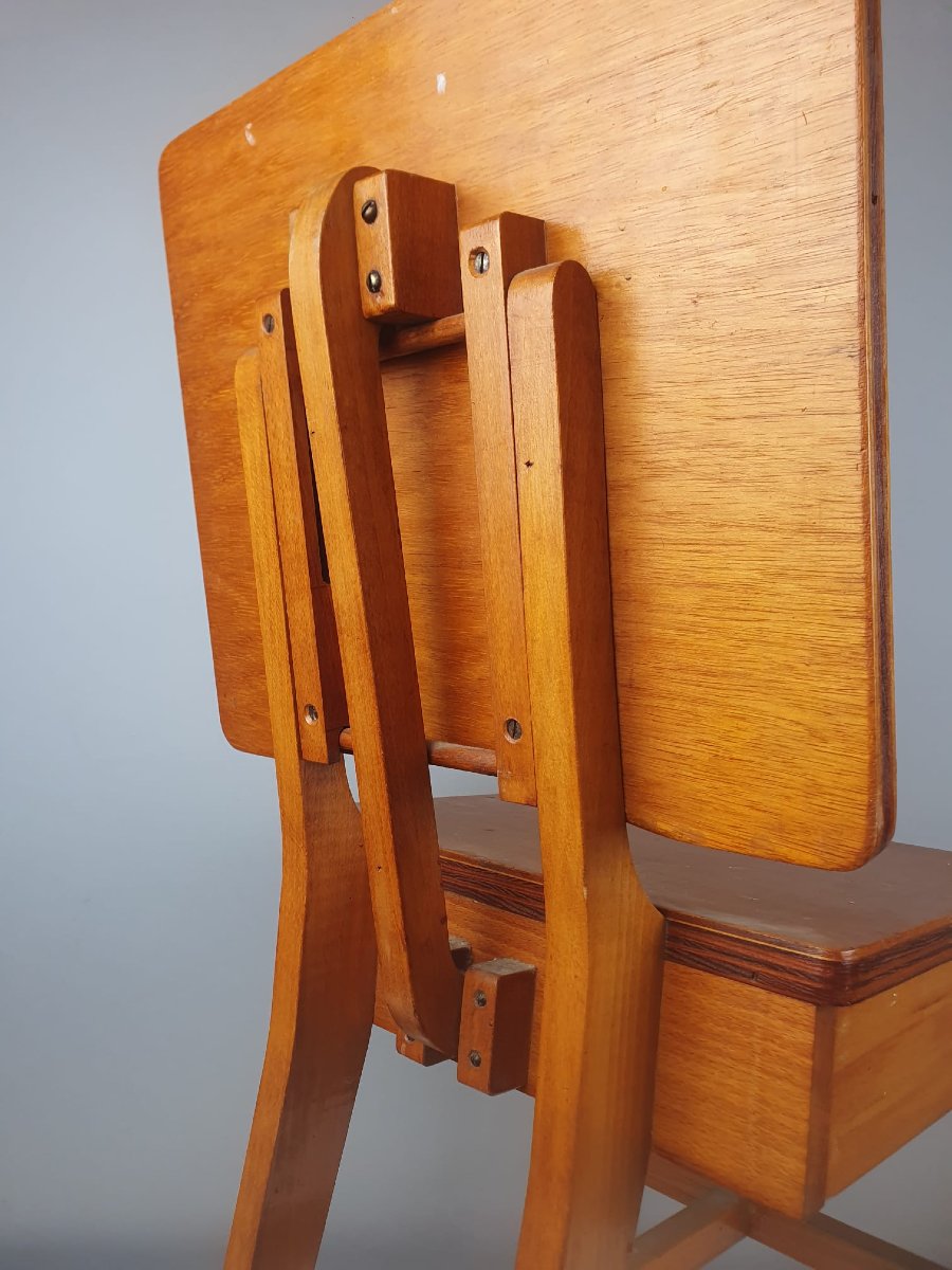 Chaise Pupitre d'Enfant Style Constructiviste, Vers 1950-photo-2