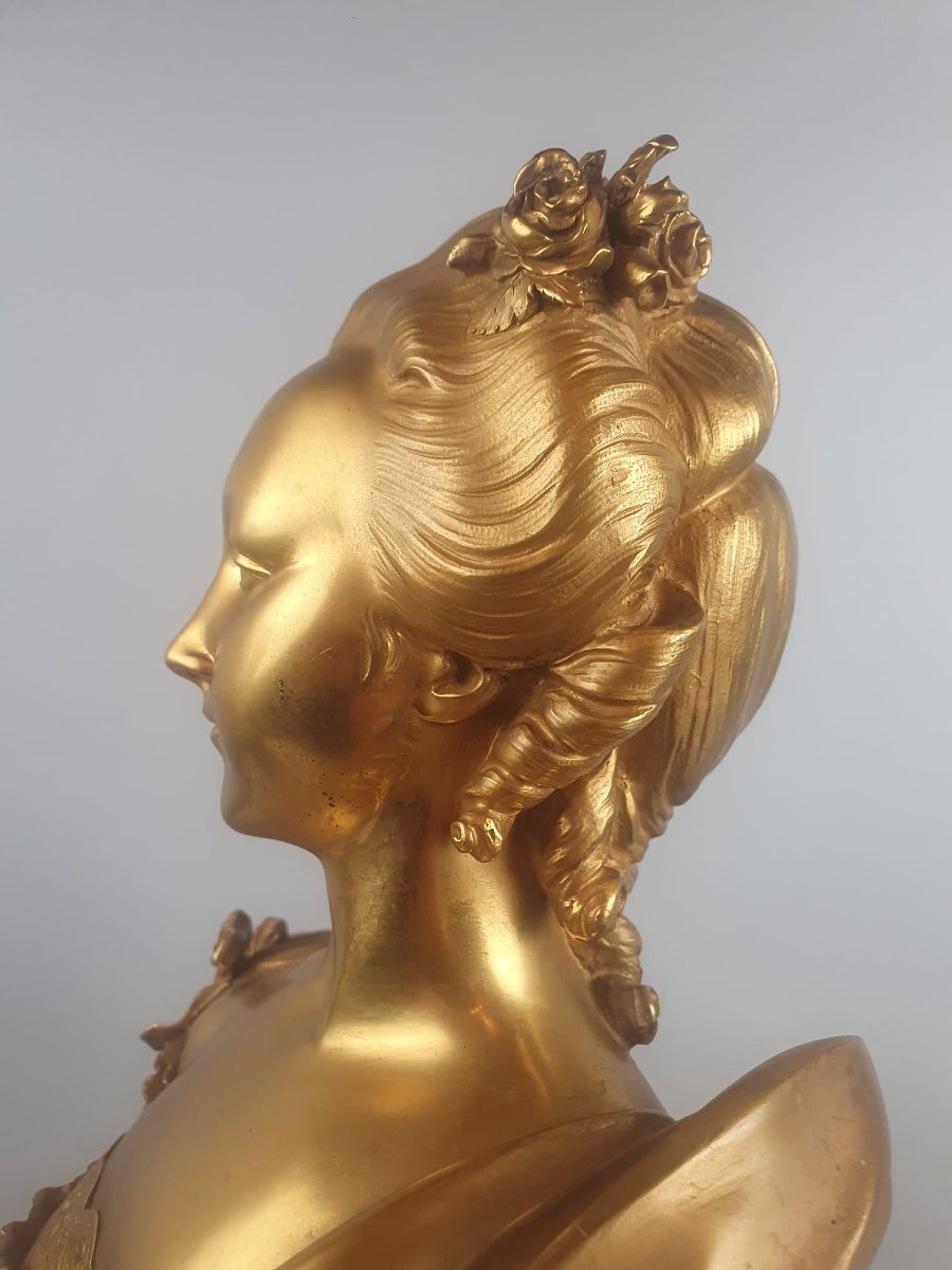 Maison Millet In Paris, Pair Of Gilded Bronze Busts, 19th-photo-4