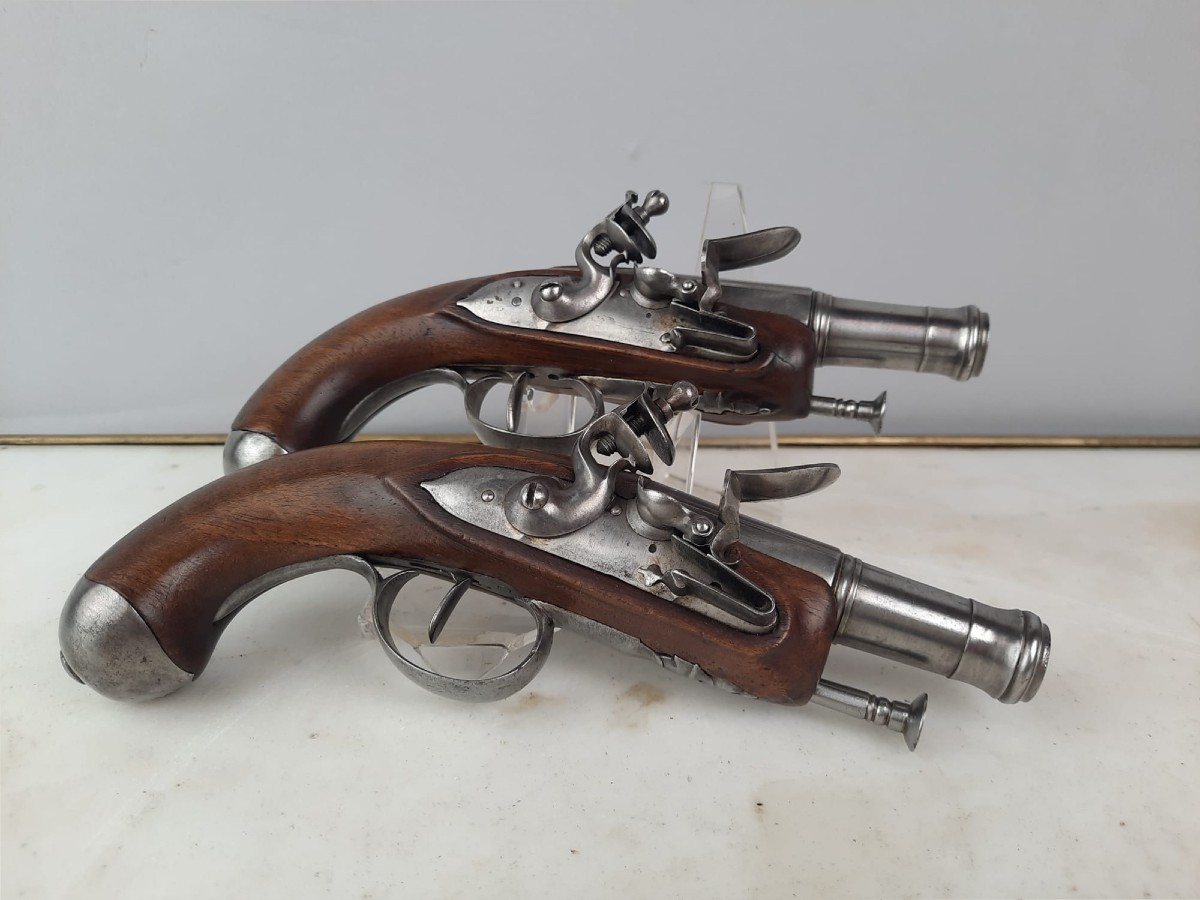 Pair Of Flintlock Pistols, France, Louis XVI Period