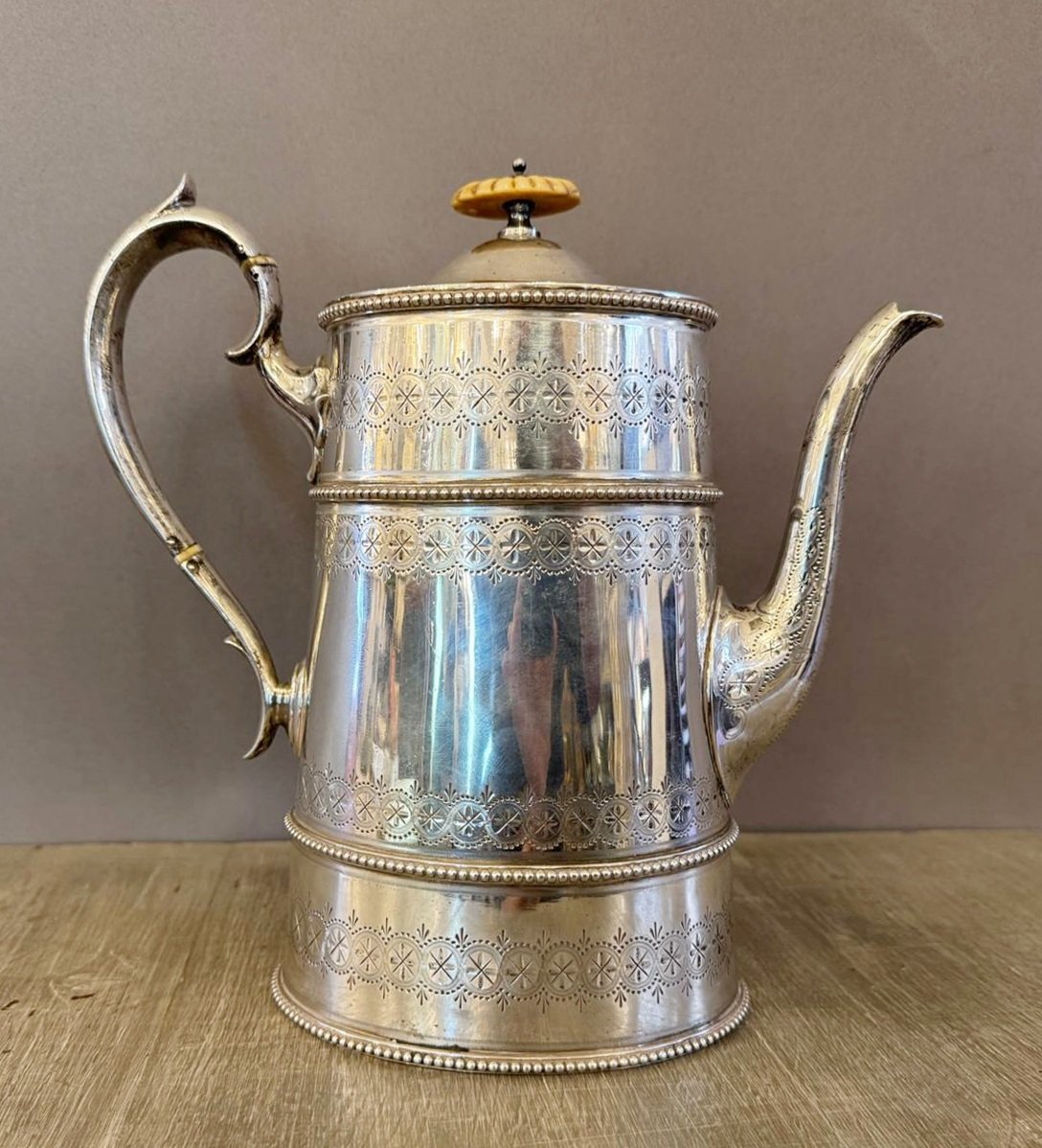 Théière et Cafetière, London 19Th.c, argent 925-photo-3