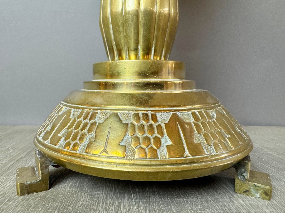 Pair Of Bronze Candlesticks, Circa 1930-photo-3