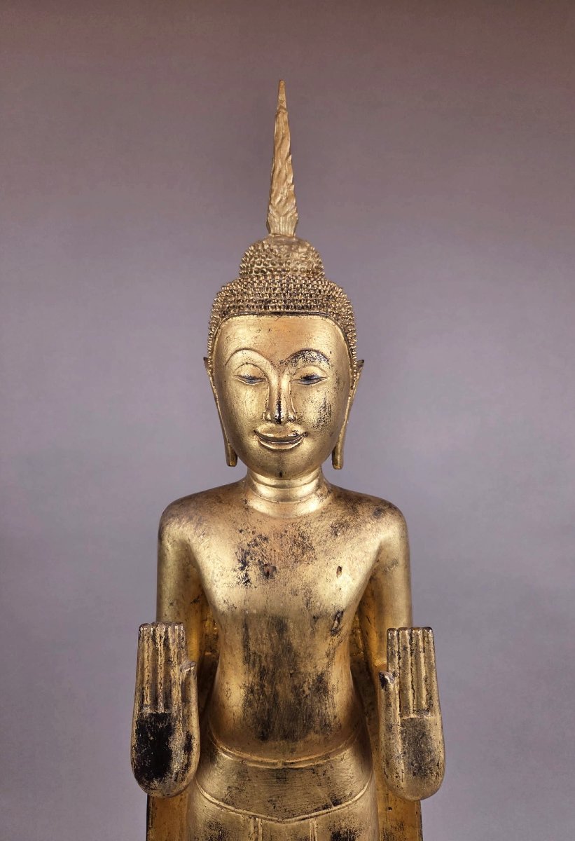 Large Gilded Wooden Buddha, Siam, 18th Century  -photo-2