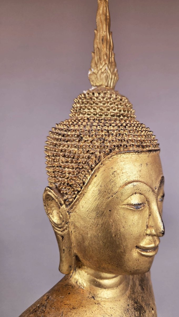 Large Gilded Wooden Buddha, Siam, 18th Century  -photo-1