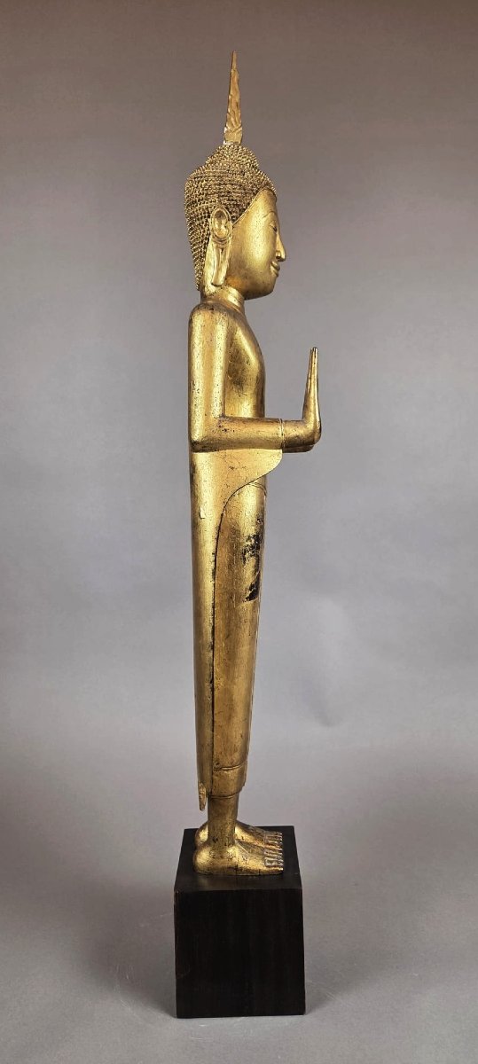 Large Gilded Wooden Buddha, Siam, 18th Century  -photo-2