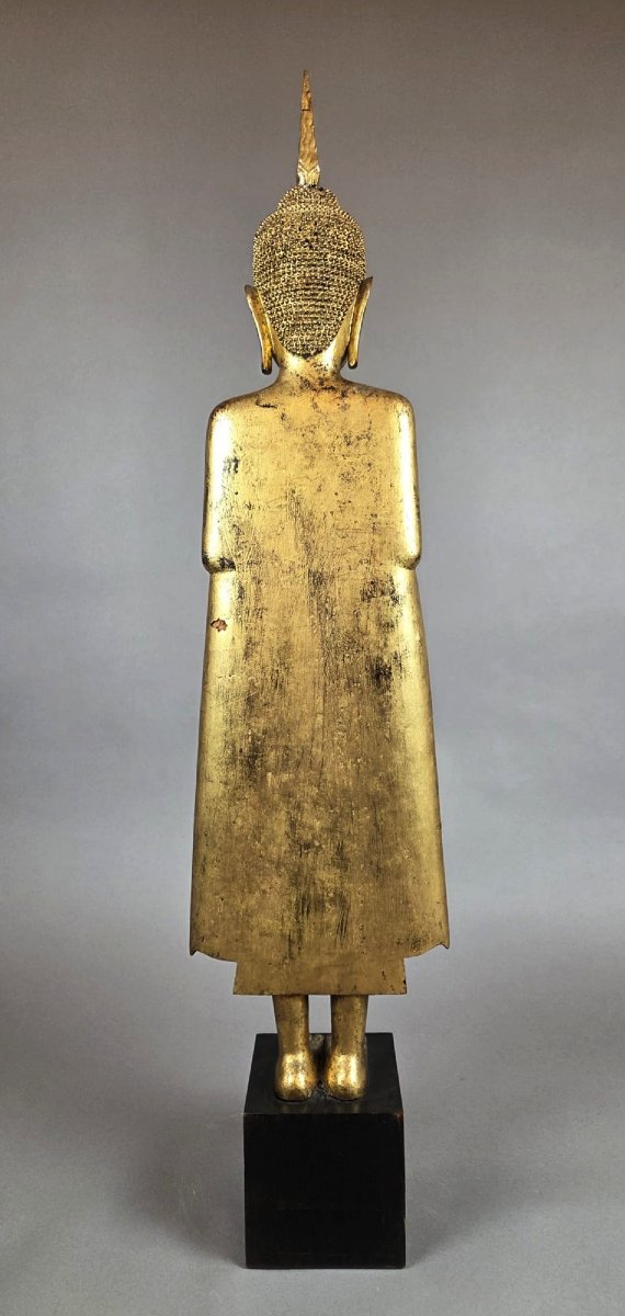 Large Gilded Wooden Buddha, Siam, 18th Century  -photo-3