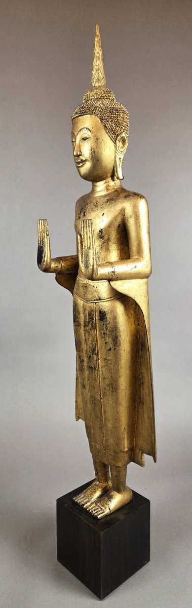 Large Gilded Wooden Buddha, Siam, 18th Century  -photo-6