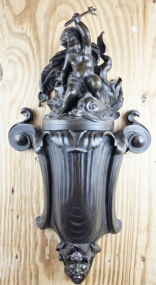 Fontaine en bronze patiné, 19th
