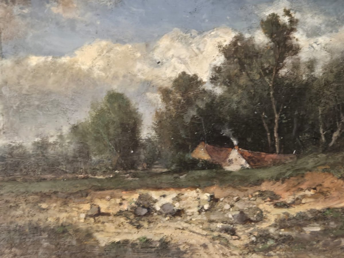 Huile sur panneau "paysage" début 20th-photo-4