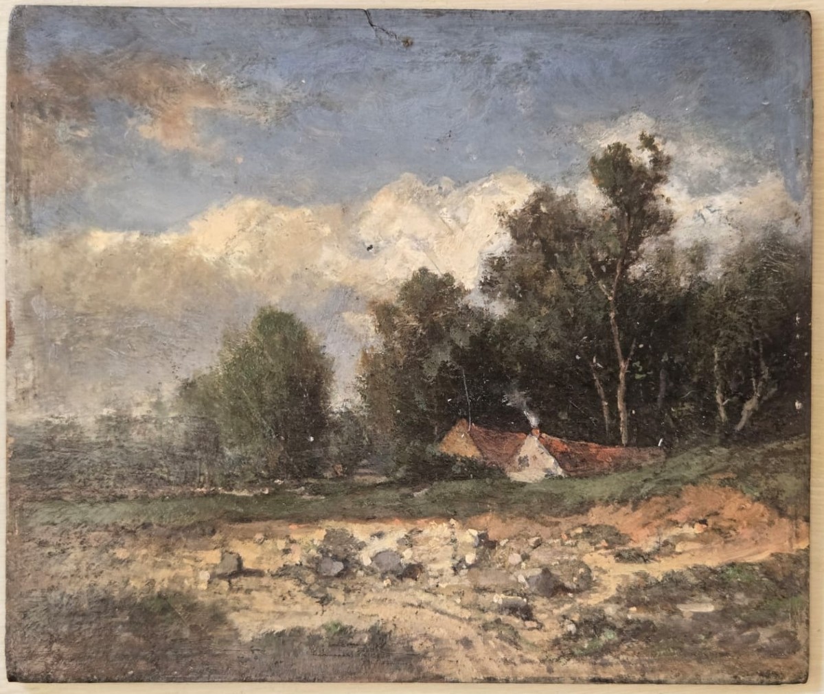 Huile sur panneau "paysage" début 20th