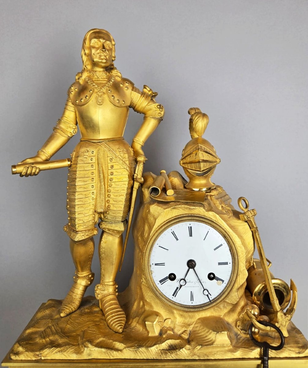 Pendule  en bronze doré , d'époque Napoléon III,  1850-1880-photo-2
