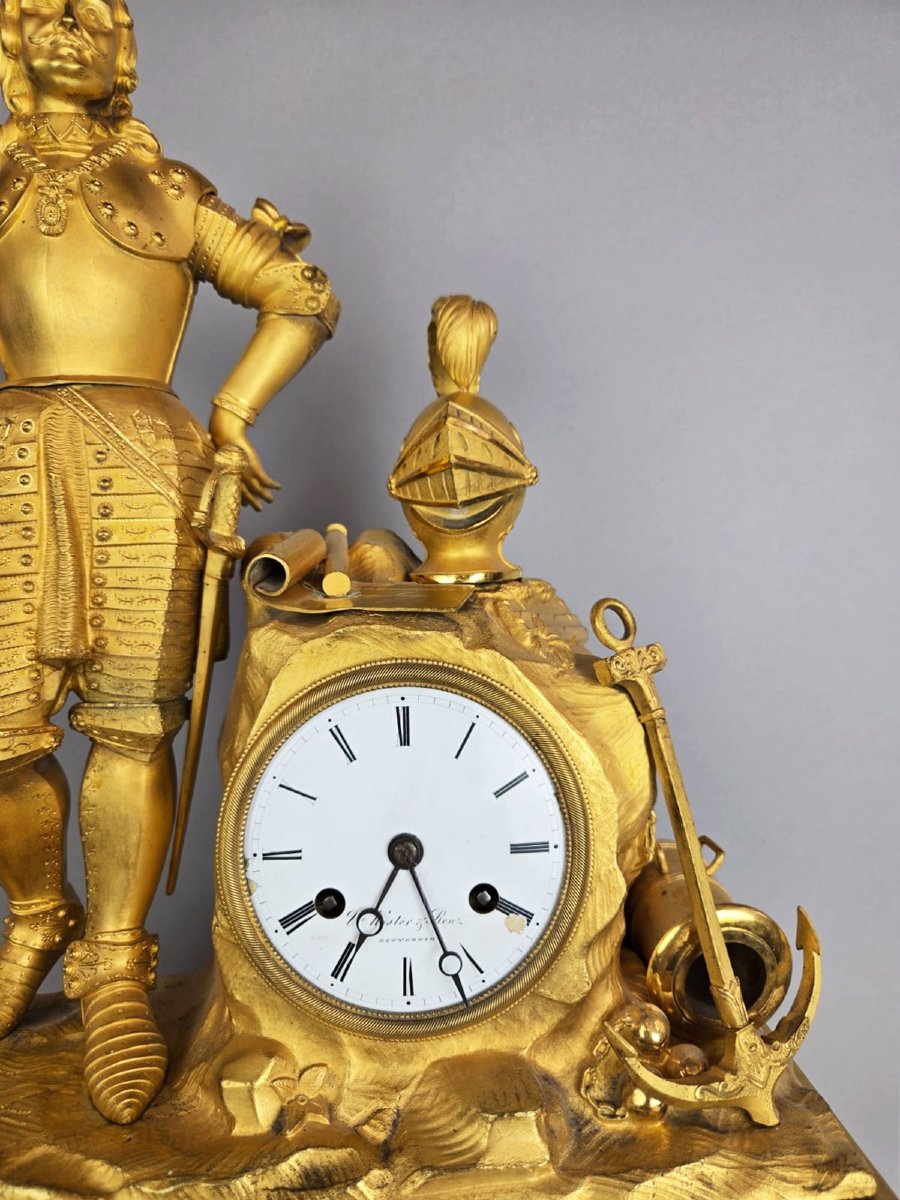 Pendule  en bronze doré , d'époque Napoléon III,  1850-1880-photo-3