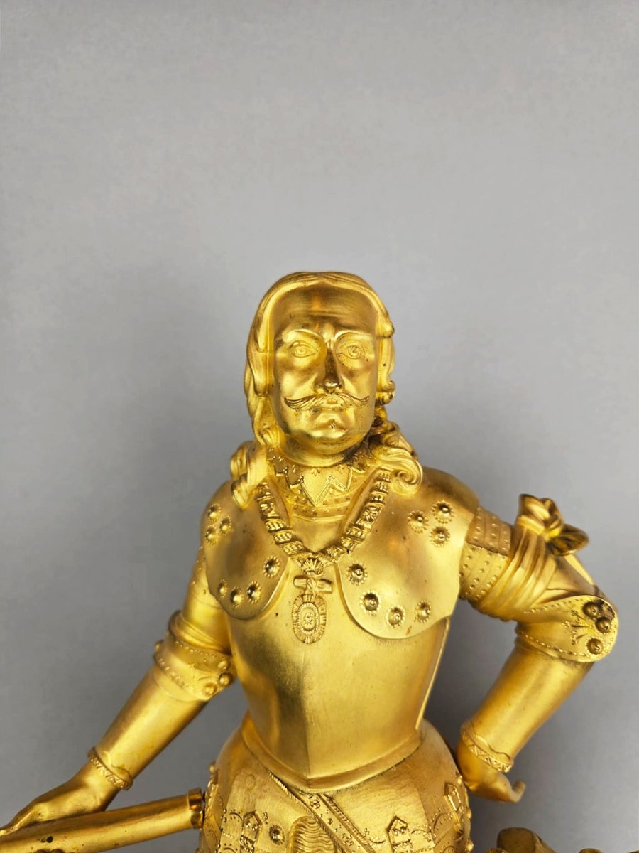 Pendule  en bronze doré , d'époque Napoléon III,  1850-1880-photo-4
