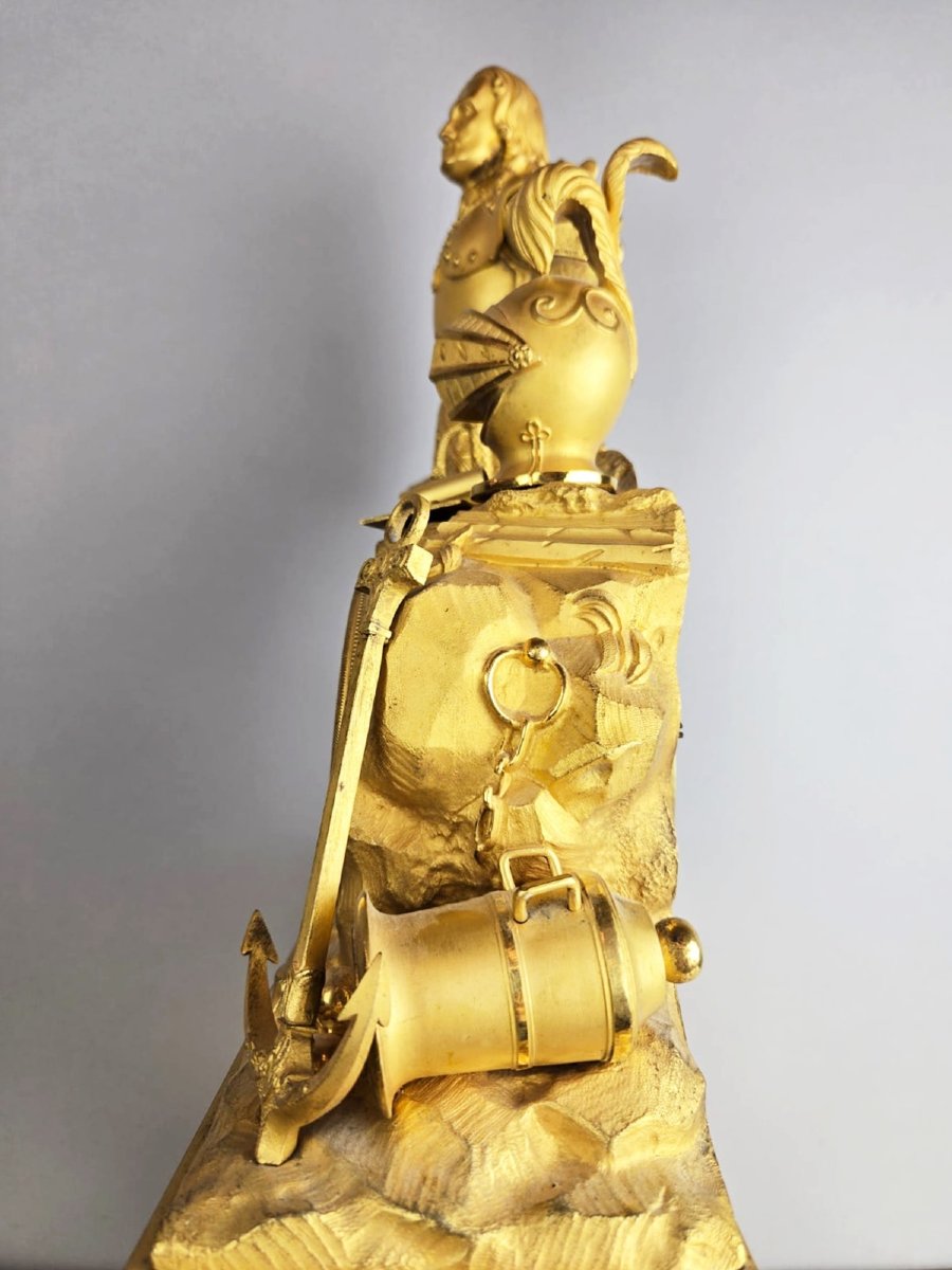 Pendule  en bronze doré , d'époque Napoléon III,  1850-1880-photo-4