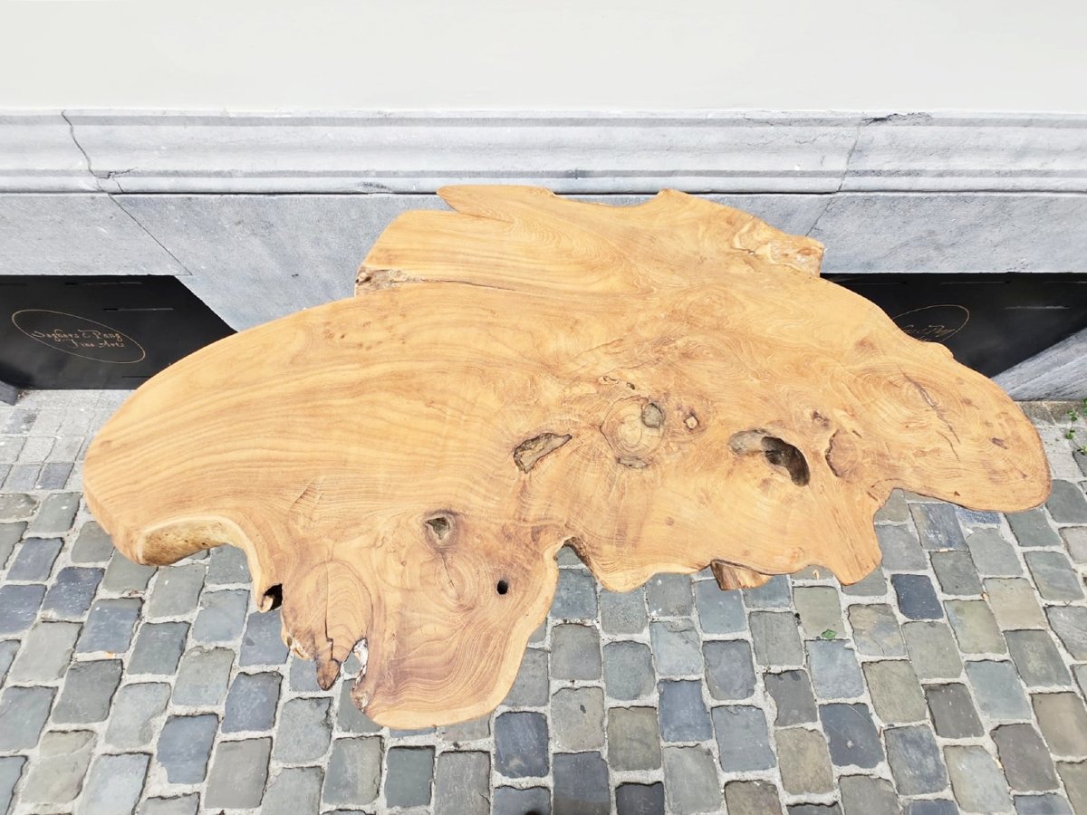 Olive Wood High Table, 20th Century-photo-1