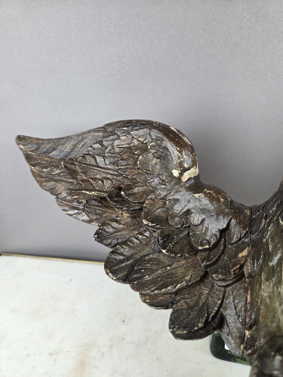 Colombe du Saint-Esprit en bois sculpté et polychromé, début 19th-photo-2