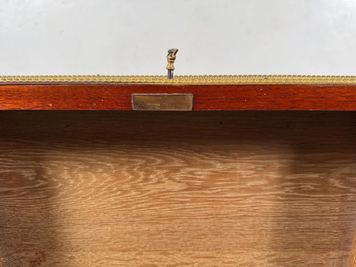 Bureau plat de style Louis XVI en acajou et bronzes dorés,  début 19th-photo-1