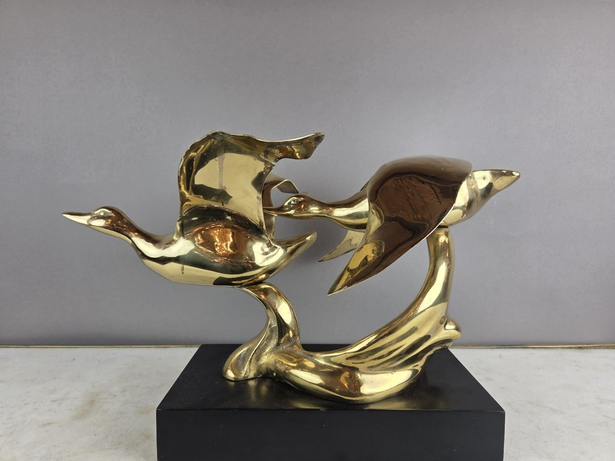 "L'envol" sculpture en laiton vers 1970-photo-1