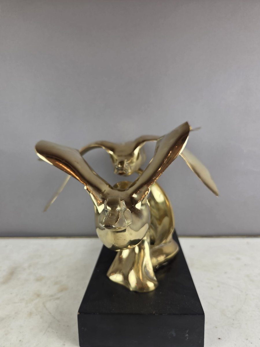 "L'envol" sculpture en laiton vers 1970-photo-2