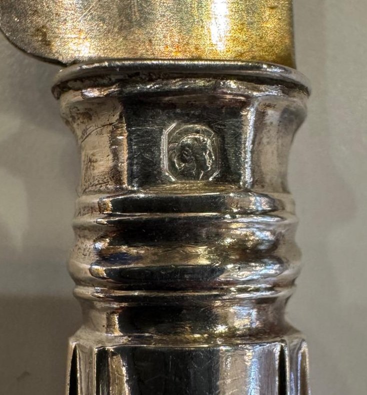 Dessert Knives, 12 Pieces, Solid Silver, France 19th Century-photo-4