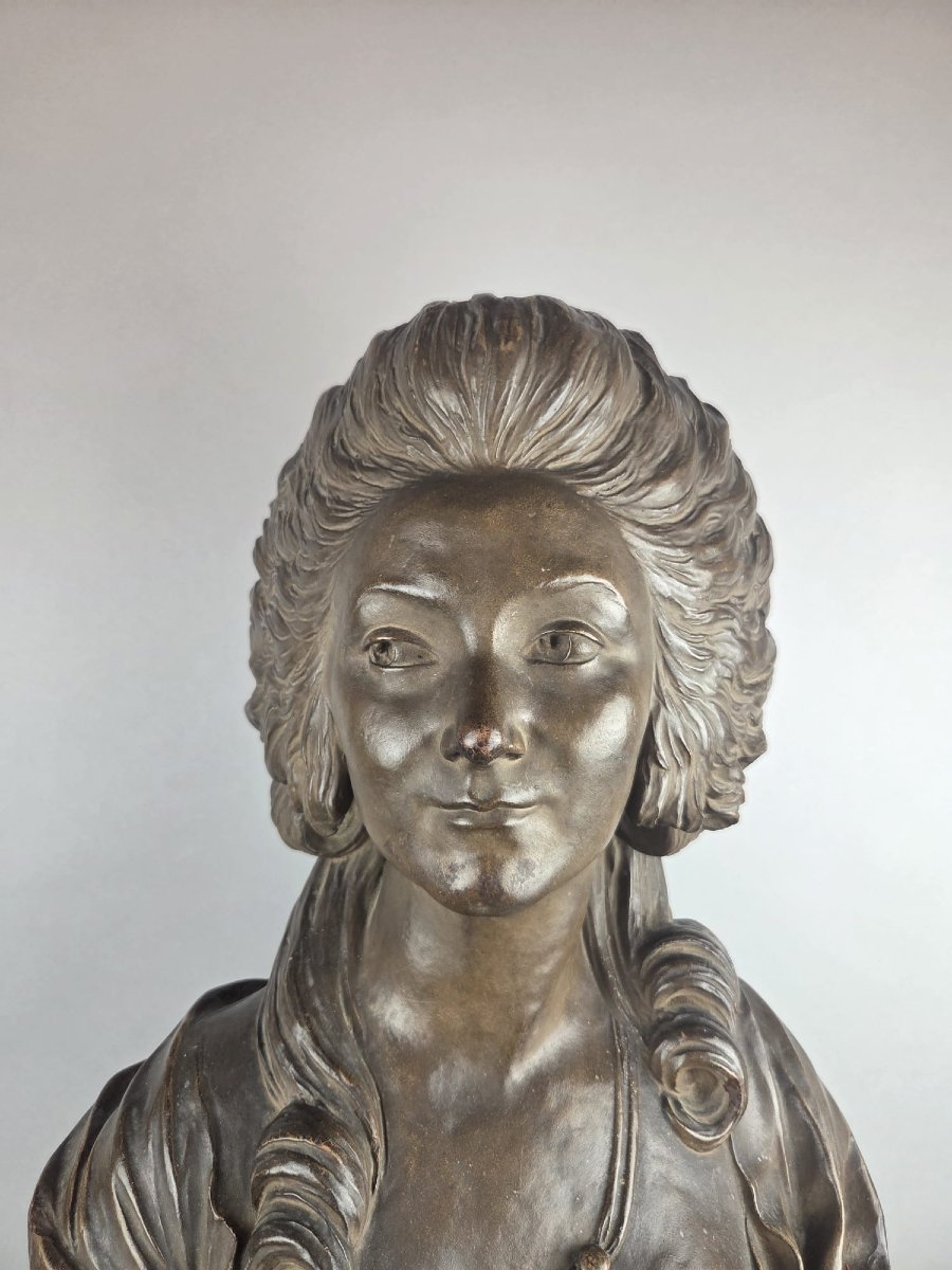 Buste terracotta, "Princesse de Lamballe"-photo-2